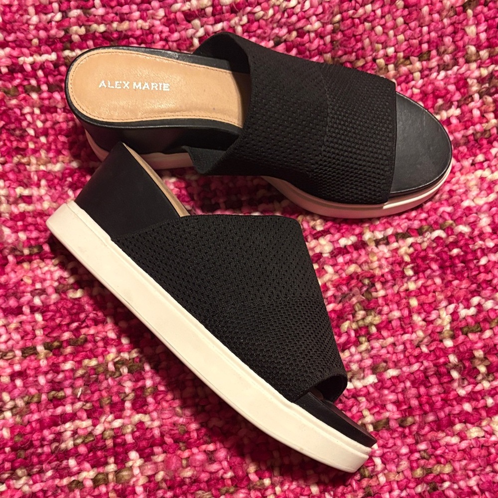 Alex Marie Black and White Women's Mules